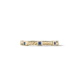 David Yurman Cable Collectibles® Stack Ring in 18ct Yellow Gold with Blue Sapphires, 2mm