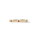 David Yurman Cable Collectibles® Stack Ring in 18ct Yellow Gold with Rubies, 2mm