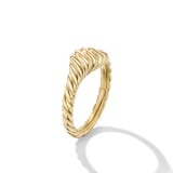 David Yurman Sculpted Cable Micro Pinky Ring in 18ct Yellow Gold, 7mm