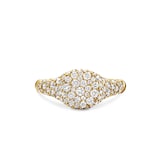 David Yurman Petite Pavé Pinky Ring in 18ct Yellow Gold with Diamonds, 7mm