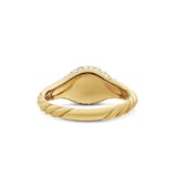 David Yurman Petite Pavé Pinky Ring in 18ct Yellow Gold with Diamonds, 7mm