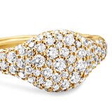 David Yurman Petite Pavé Pinky Ring in 18ct Yellow Gold with Diamonds, 7mm