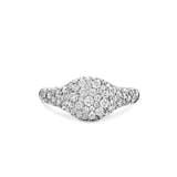David Yurman Petite Pavé Pinky Ring in 18ct White Gold with Diamonds, 7mm - Ring Size E.5