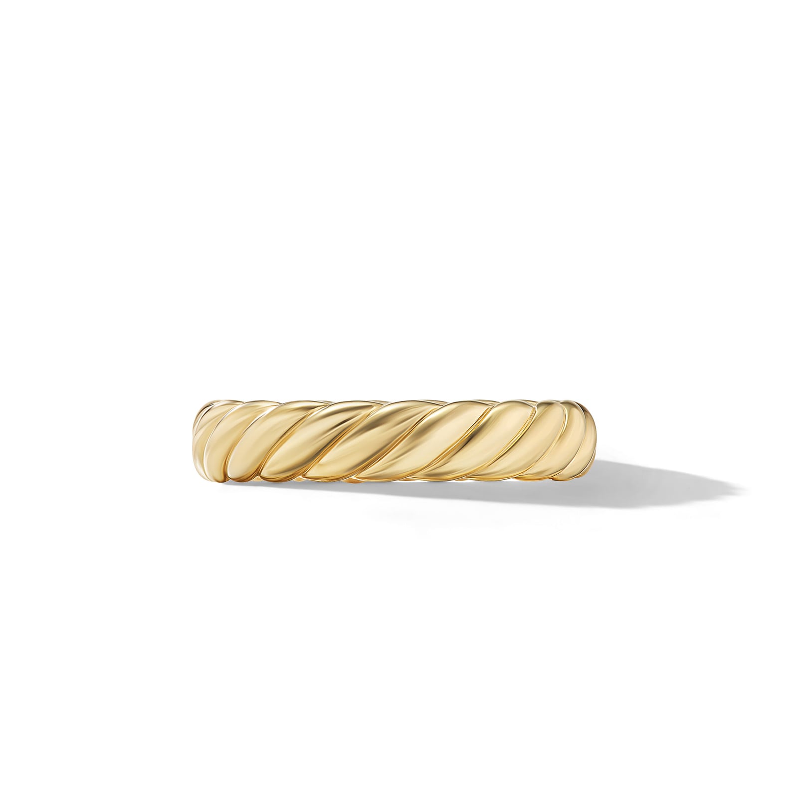 David Yurman Sculpted Cable Band Ring in 18ct Yellow Gold, 4.6mm