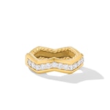 David Yurman Zig Zag Stax™ Ring in 18ct Yellow Gold with Diamonds, 5mm