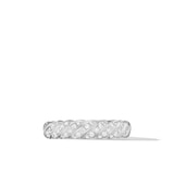 David Yurman Sculpted Cable Band Ring in 18ct White Gold with Diamonds, 4.6mm