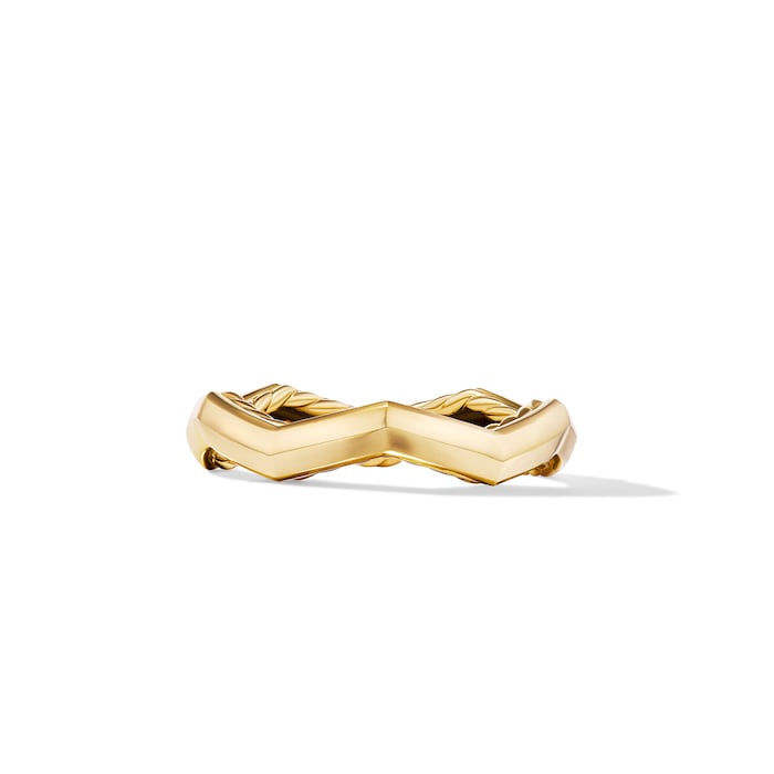 David Yurman Zig Zag Stax™ Ring in 18ct Yellow Gold, 3mm