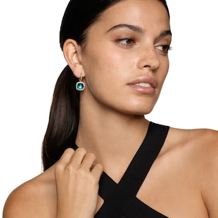David Yurman Albion® Drop Earrings In 18ct Yellow Gold with Hampton Blue Topaz and Diamonds, 10mm