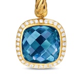 David Yurman Albion® Drop Earrings In 18ct Yellow Gold with Hampton Blue Topaz and Diamonds, 10mm