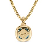 David Yurman Albion® Pendant In 18ct Yellow Gold with Hampton Blue Topaz and Diamonds, 11mm