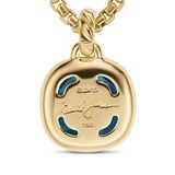 David Yurman Albion® Pendant In 18ct Yellow Gold with Hampton Blue Topaz and Diamonds, 11mm