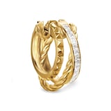 David Yurman Crossover Trio Multi Row Hoop Earrings In 18ct Yellow Gold With Diamonds, 18mm
