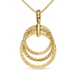 David Yurman Crossover Trio Pendant Necklace In 18ct Yellow Gold With Diamonds, 24mm