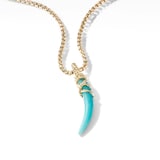 David Yurman Tusk Amulet In 18ct Yellow Gold With Amazonite, 42mm