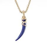 David Yurman Tusk Amulet In 18ct Yellow Gold With Lapis, 42mm