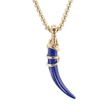 David Yurman Tusk Amulet In 18ct Yellow Gold With Lapis, 42mm
