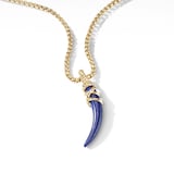 David Yurman Tusk Amulet In 18ct Yellow Gold With Lapis, 42mm