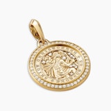David Yurman St. Christopher Amulet In 18ct Yellow Gold With Diamonds, 26.5mm