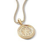David Yurman St. Christopher Amulet In 18ct Yellow Gold With Diamonds, 26.5mm