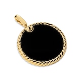 David Yurman DY Elements® Disc Pendant In 18ct Yellow Gold With Black Onyx Reversible to Mother Of Pearl, 32mm