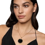 David Yurman DY Elements® Disc Pendant In 18ct Yellow Gold With Black Onyx Reversible to Mother Of Pearl, 32mm