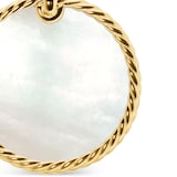 David Yurman DY Elements® Disc Pendant In 18ct Yellow Gold With Black Onyx Reversible to Mother Of Pearl, 32mm