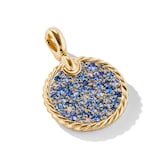 David Yurman DY Elements® Colour Pendant In 18ct Yellow Gold With Pavé Blue Sapphires and Diamonds, 30mm