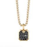 David Yurman Roman Amulet In 18ct Yellow Gold With Black Diamonds, 15mm