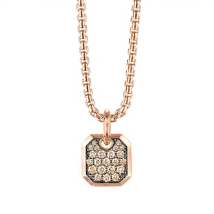 David Yurman Roman Amulet In 18ct Rose Gold With Cognac Diamonds, 15mm