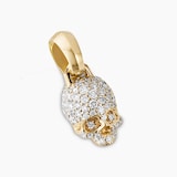 David Yurman Skull Amulet In 18ct Yellow Gold With Full Pavé Diamonds, 14mm