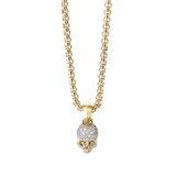 David Yurman Skull Amulet In 18ct Yellow Gold With Full Pavé Diamonds, 14mm