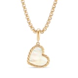 David Yurman DY Elements® Heart Amulet In 18ct Yellow Gold With Mother Of Pearl