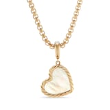 David Yurman DY Elements® Heart Amulet In 18ct Yellow Gold With Mother Of Pearl