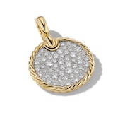 David Yurman DY Elements® Disc Pendant In 18ct Yellow Gold With Diamonds, 21.2mm