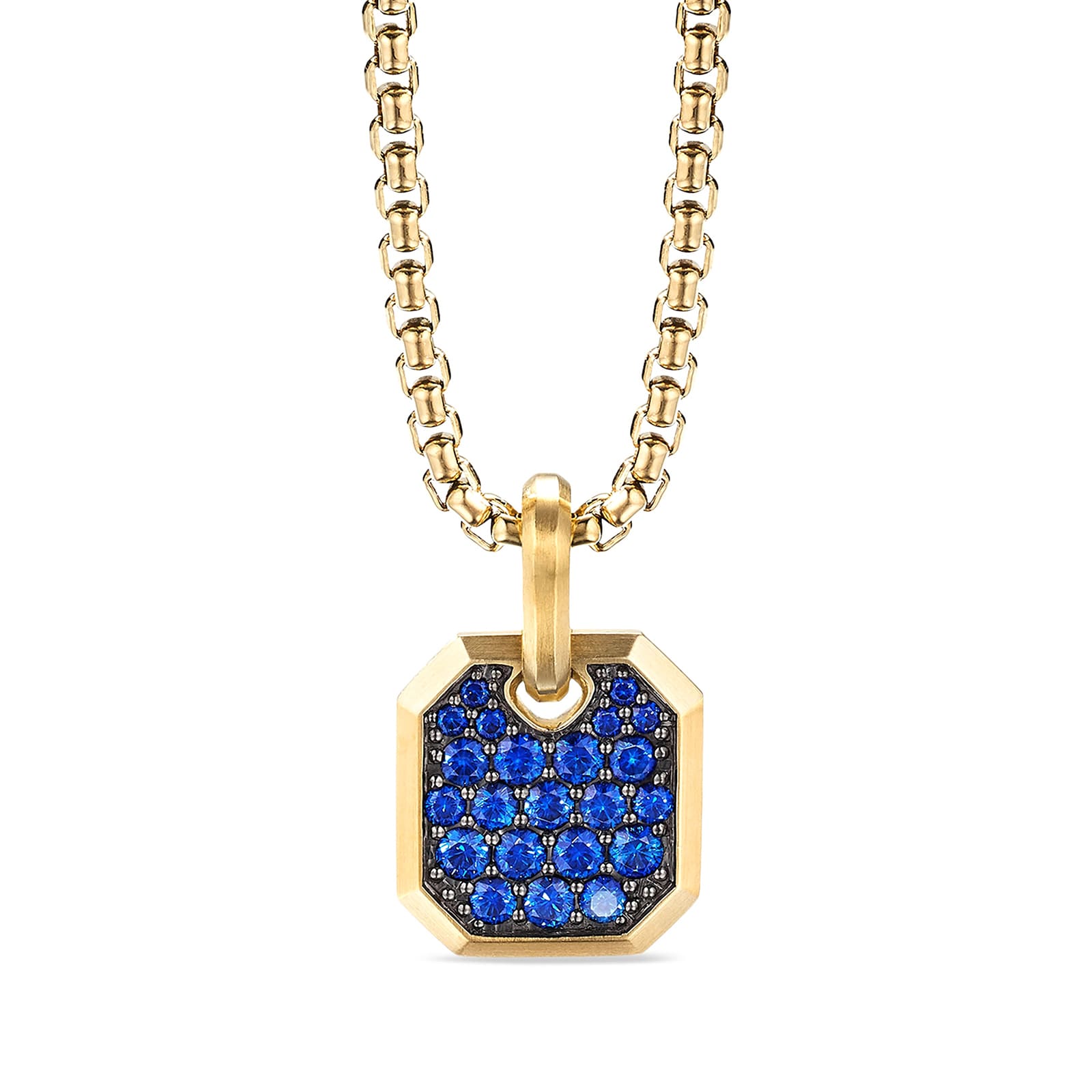 David Yurman Roman Amulet In 18ct Yellow Gold With Sapphires, 15mm