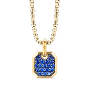 David Yurman Roman Amulet In 18ct Yellow Gold With Sapphires, 15mm
