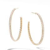 David Yurman Pavé Hoop Earrings In 18ct Yellow Gold With Diamonds, 38mm