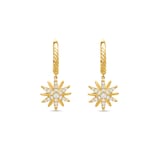 David Yurman Starburst Drop Earrings In 18ct Yellow Gold With Diamonds, 25mm