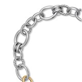 David Yurman DY Mercer™ Chain Necklace In Sterling Silver with 18ct Yellow Gold and Diamonds, 25mm