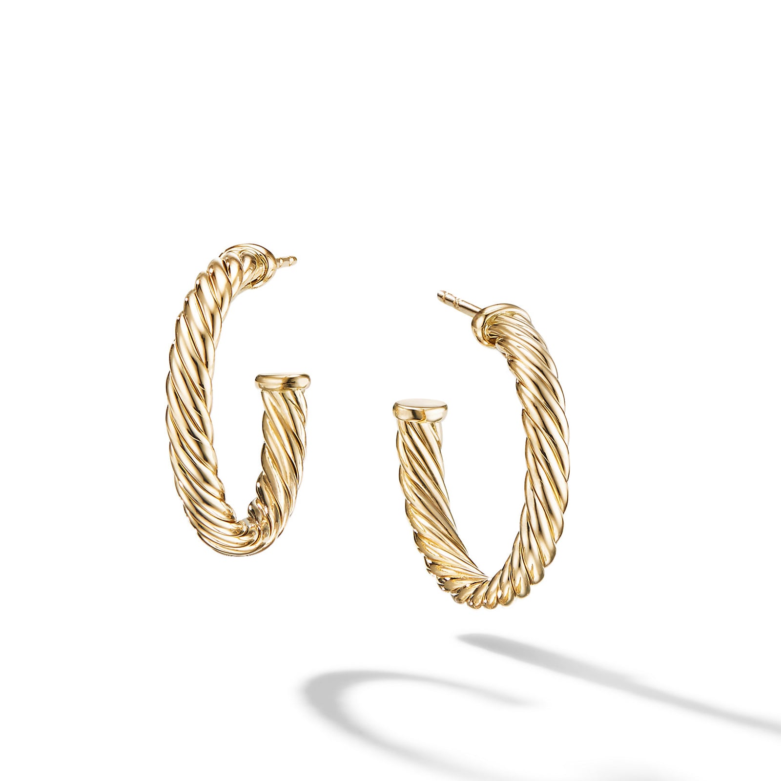 David Yurman Cablespira® Hoop Earrings In 18ct Yellow Gold, 3/4in