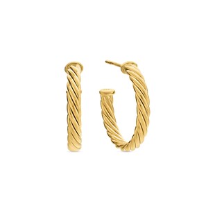 David Yurman Cablespira® Hoop Earrings In 18ct Yellow Gold, 3/4in