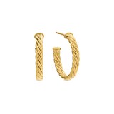 David Yurman Cablespira® Hoop Earrings In 18ct Yellow Gold, 3/4in