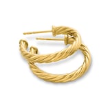 David Yurman Cablespira® Hoop Earrings In 18ct Yellow Gold, 3/4in