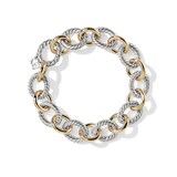 David Yurman Oval Link Chain Bracelet In Sterling Silver With 18ct Yellow Gold, 12mm