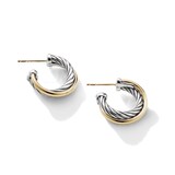 David Yurman Crossover Hoop Earrings In Sterling Silver With 18ct Yellow Gold, 17mm
