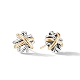 David Yurman Crossover Stud Earrings In Sterling Silver With 18ct Yellow Gold, 11mm