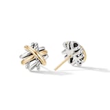 David Yurman Crossover Stud Earrings In Sterling Silver With 18ct Yellow Gold, 11mm