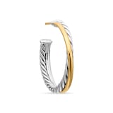 David Yurman Crossover Hoop Earrings In Sterling Silver With 18ct Yellow Gold, 26.5mm