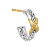 David Yurman Petite X Hoop Earrings In Sterling Silver With 18ct Yellow Gold, 12.6mm