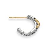 David Yurman Petite X Hoop Earrings In Sterling Silver With 18ct Yellow Gold, 12.6mm